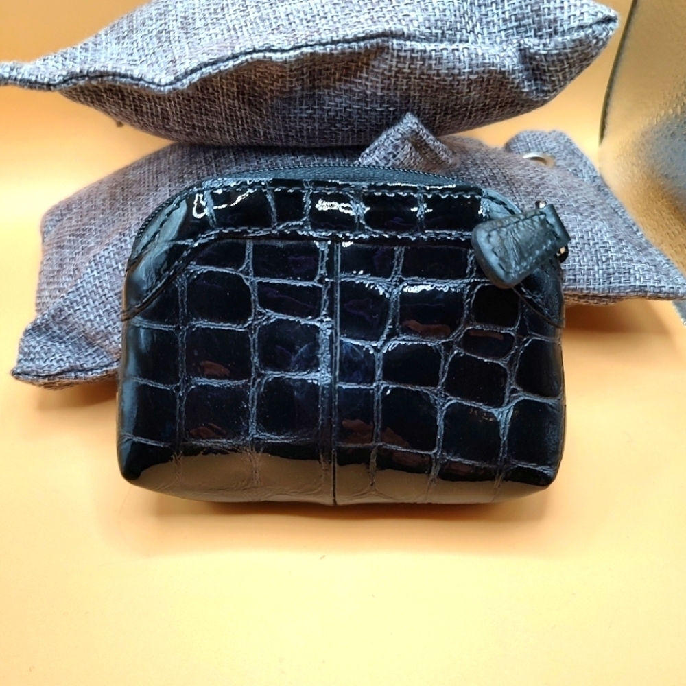 Brighton Heart Brown Croc Patent Leather Small Coin Purse! - Picture 6 of 7